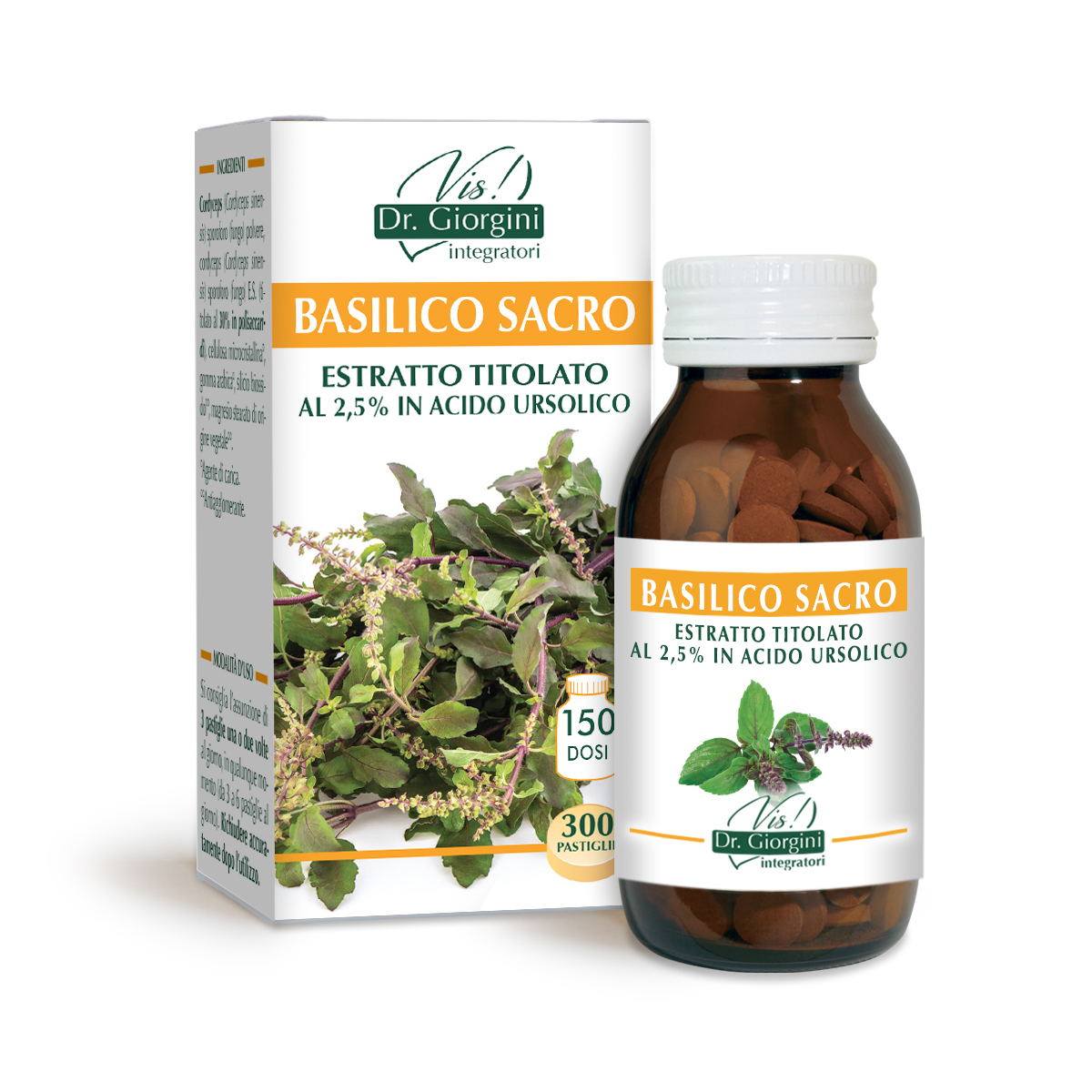 BASILICO SACRO ESTRATTO TITOLATO 90 g - pastiglie da 300 mg main product photo