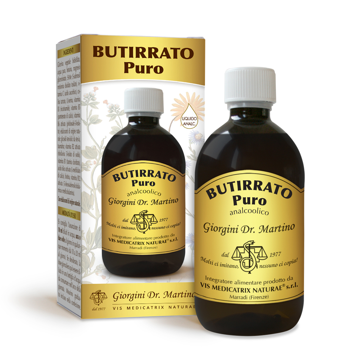 BUTIRRATO Puro liquido analcolico 500 ml main product photo