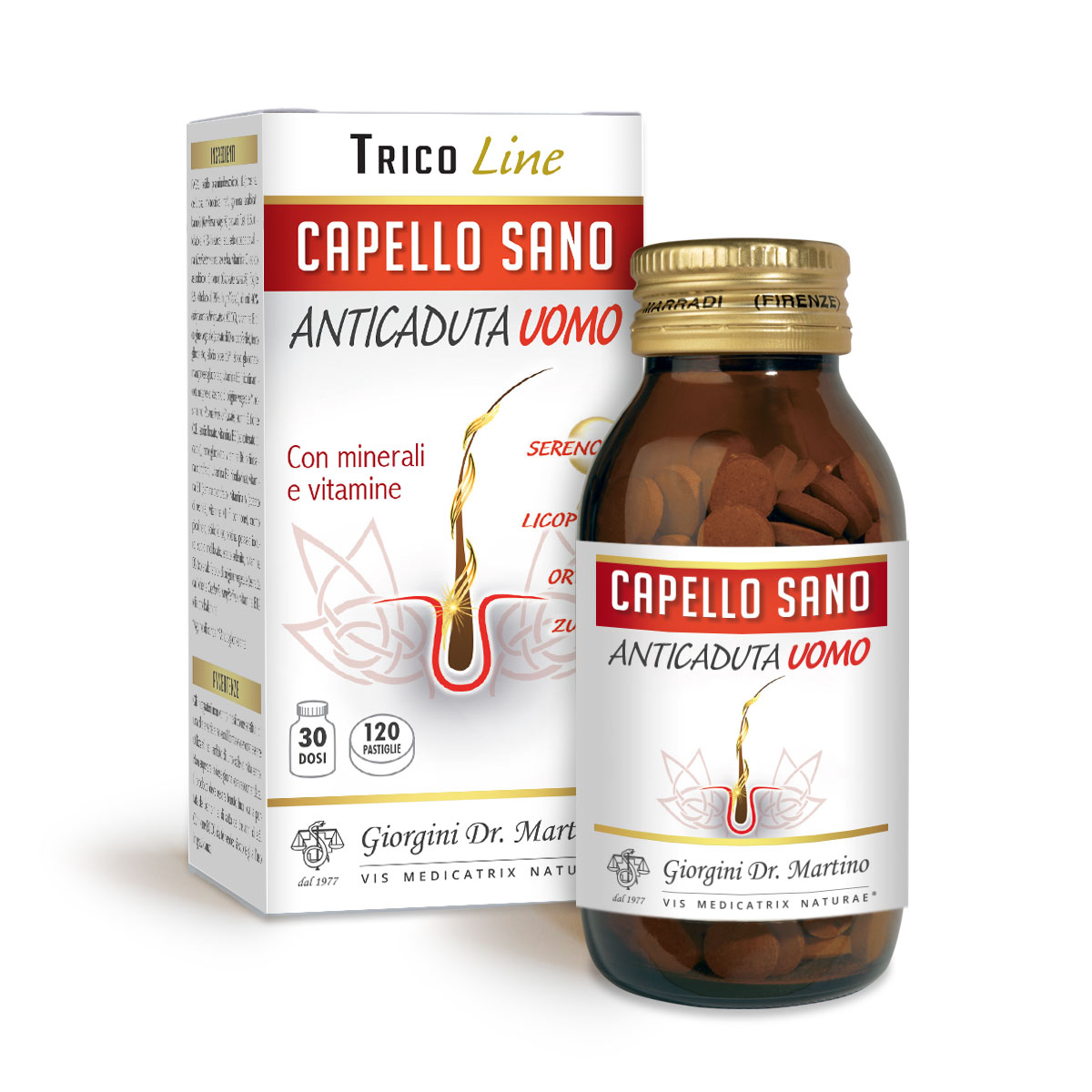 CAPELLO SANO ANTICADUTA UOMO 72 g - 120 pastiglie da 600 mg main product photo