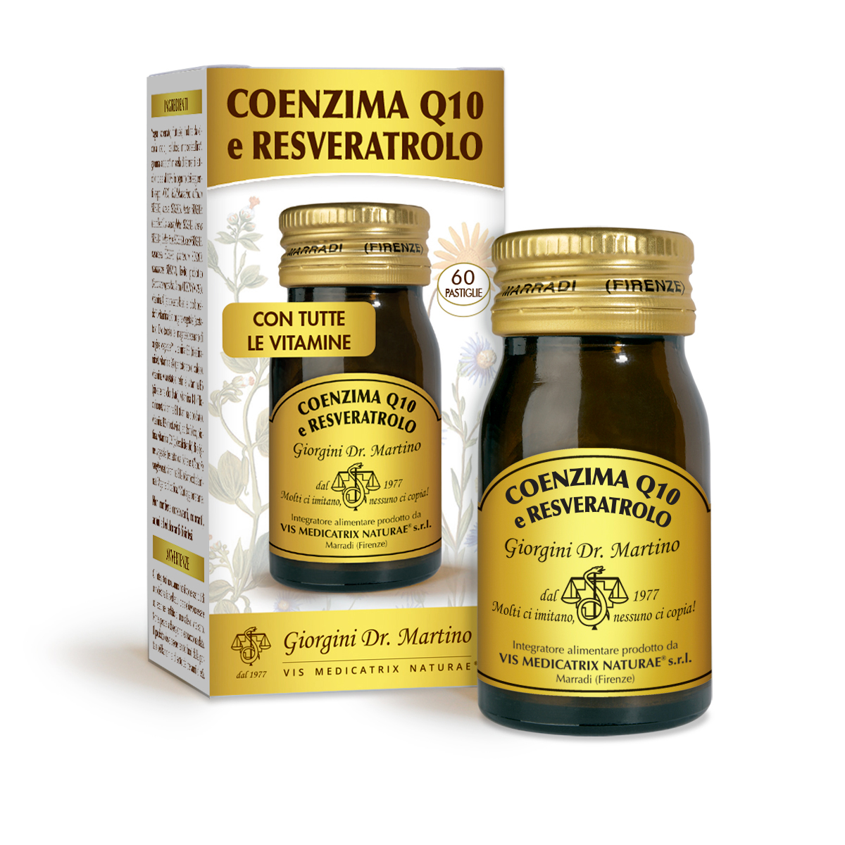 COENZIMA Q10 e RESVERATROLO - 60 pastiglie da 500 mg- 30 g main product photo