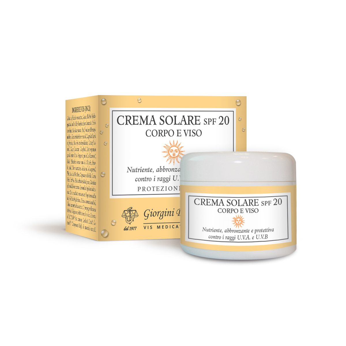 CREMA SOLARE SPF 20 CORPO E VISO Crema