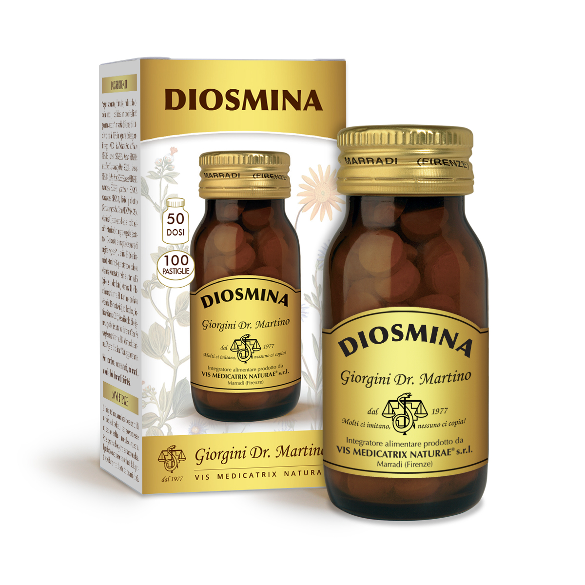 DIOSMINA 50 g - 100 pastiglie da 500 mg main product photo
