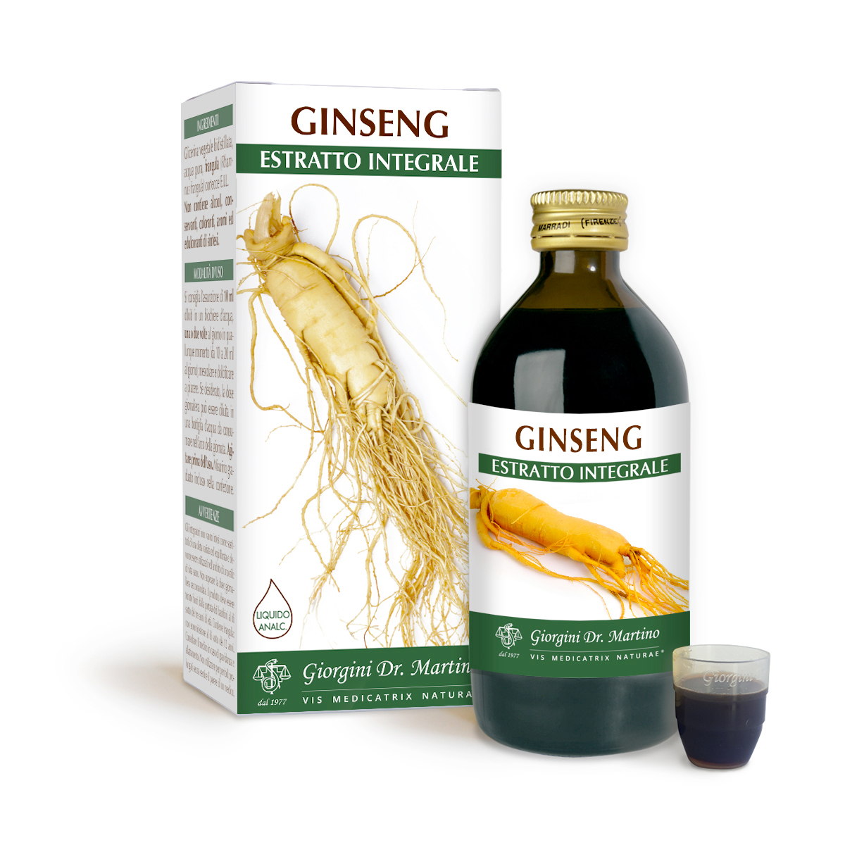 GINSENG Estratto integrale Liquido analcoolico