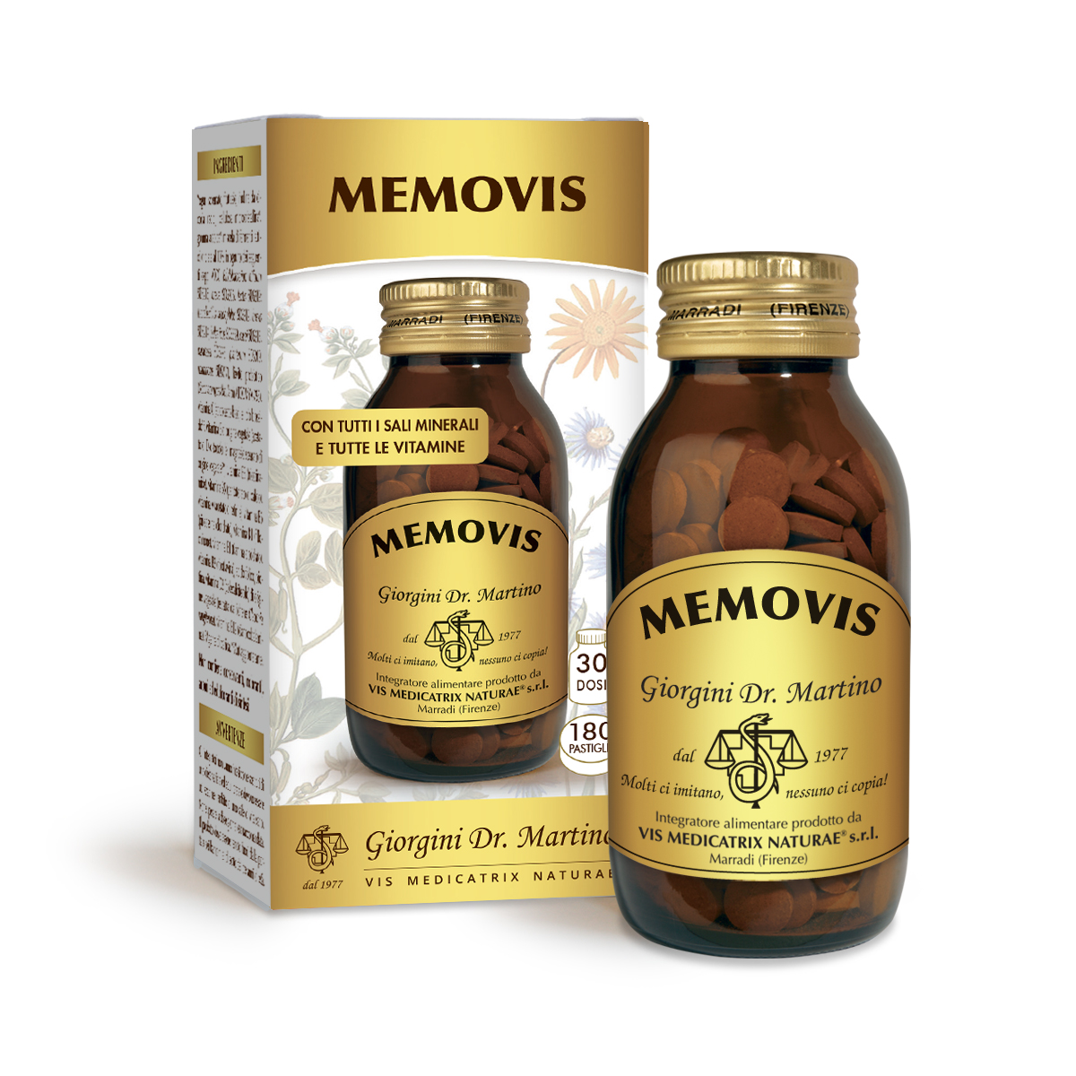 MEMOVIS 90 g - 180 pastiglie da 500 mg main product photo