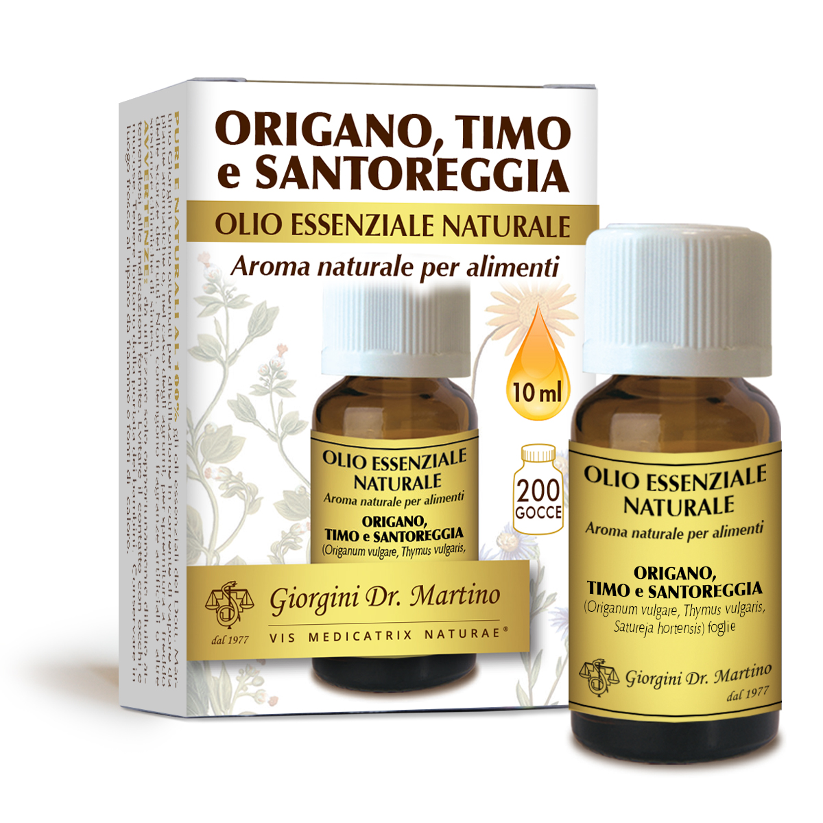 Origano-Timo-Santoreggia olio essenziale naturale 10 ml main product photo