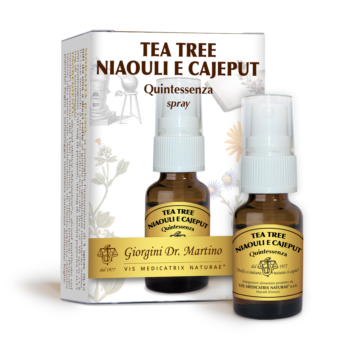 TEA TREE NIAOULI E CAJEPUT Quintessenza Liquido alcoolico spray