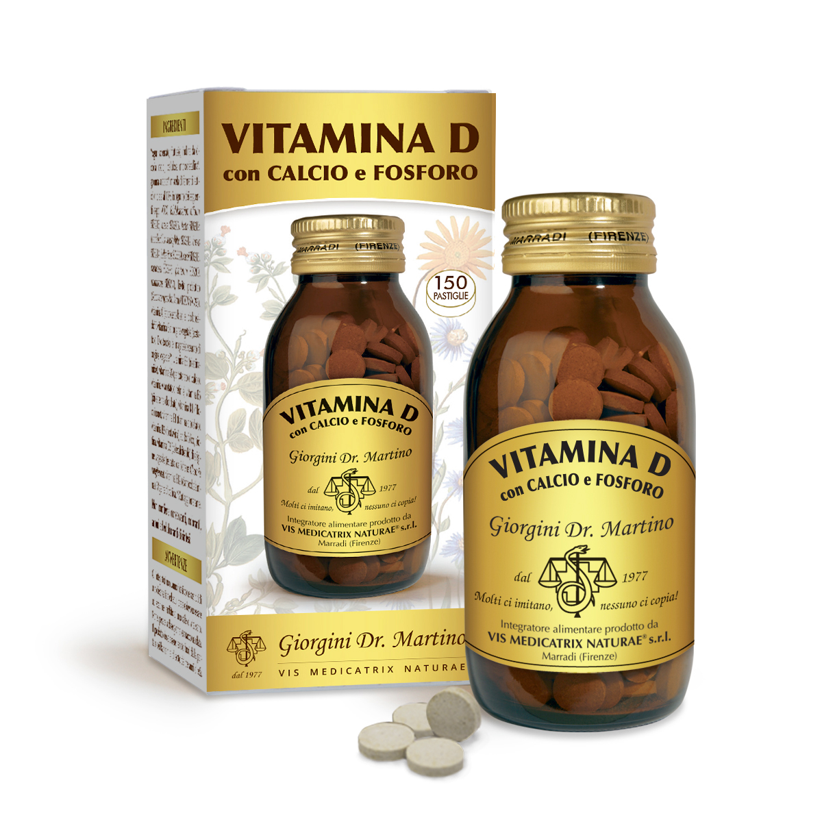 VITAMINA D con CALCIO e FOSFORO 150 pastiglie da 600mg VITAMINA D con CALCIO e FOSFORO 150 pastiglie da 600mg